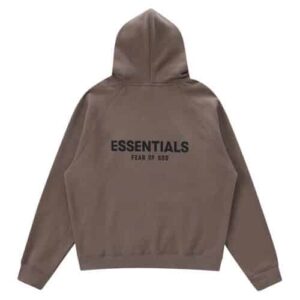 Essentials Fear Of God Harvest Back Logo Brown Hoodie